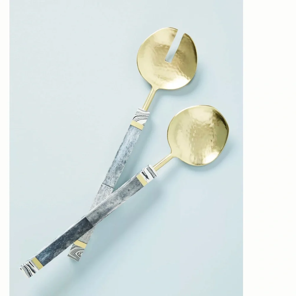 Evie Serving Hipster Hippie Artsy Chic Fancy Classy Classic Utensils, Set of 2